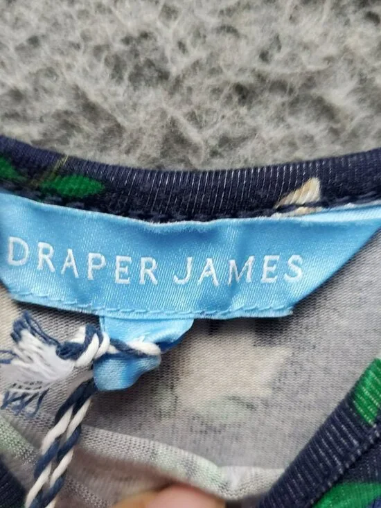 Draper James Dress Womens Small Blue Tammy T-Shirt Magnolia Floral Print Stretch - Picture 2 of 11